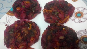 Beetroot mix veg tikki